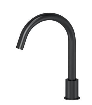 Round Deck Mounted Kitchen Spout Black 