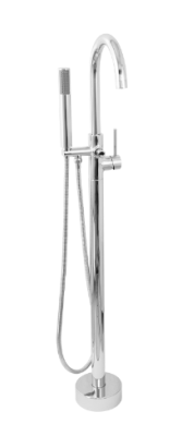 Neo Chrome Round Free Standing Bath Mixer Tap With H/S | Neo