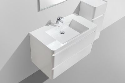 Milan 900 Vanity Set Double White 