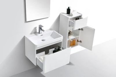 Milan 600 White Single Drawer Vanity Set