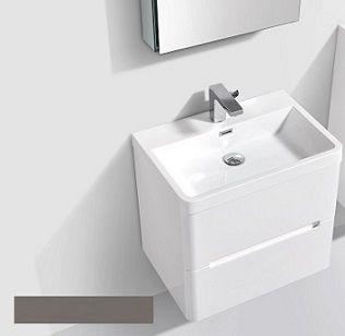Venice 600 Gloss Grey Double Draw Vanity Set 
