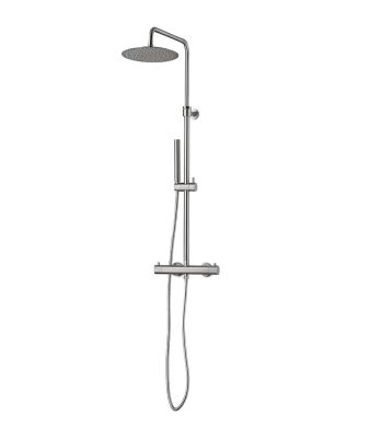 Slimline wall mounted exposed shower coloumn	Brushed