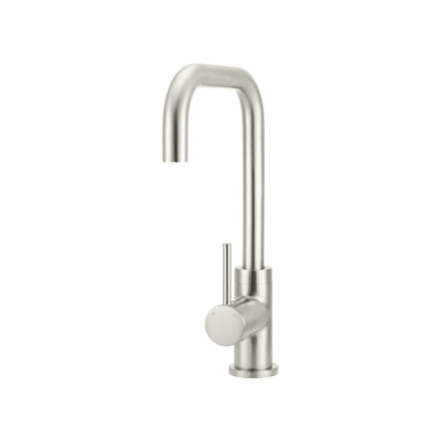 Round Kitchen Mixer Curved Tap - Brushed Nickel