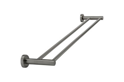 Round Double Towel Rail 600mm Gun Metal 