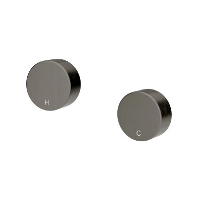 Wall Tap Set Quarter Turn Ceramic Spindle Thermostatic Tap Brushed Gun Metal