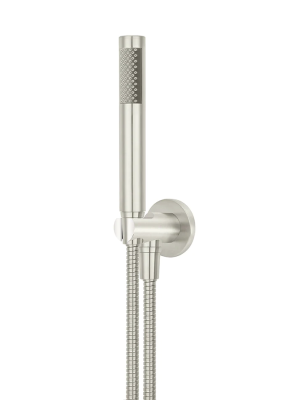 Portable Shower Set Handshower With Flexible Hose Brushed Nickel