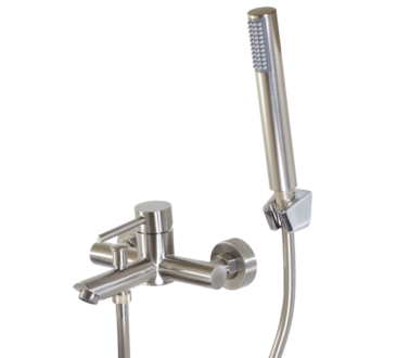 Moon Stainless Steel Bath Mixer Wall Type Short offset