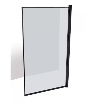 Rosa Shower Bath Screen Black Frame 800x1400mm